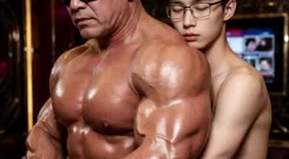 AI - 2 Youngsters playing a Mature Muscle Uncle