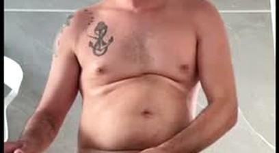 My slave Pier jerks off his little dick and cums