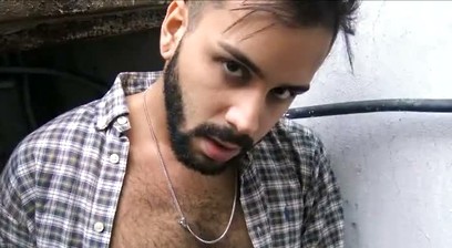 Bearded Straight Stud sucks his first man cock