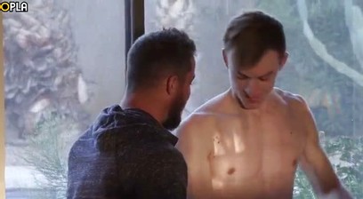 Fit athletic jock fucks twink