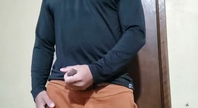 Big Black cock handjob cumshot