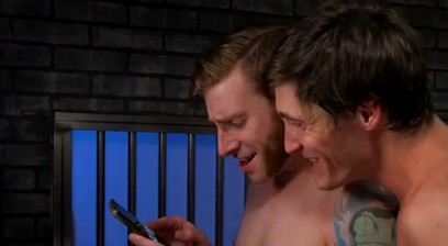 Michael DelRay Bound In Jockstrap Gets Edged And Blown By Tony Orlando In Prison