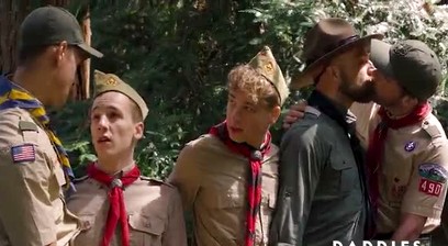 Twink Scouts Get Caught Spying And Now Join In On Gangbanging