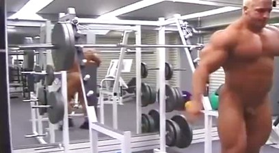 Bruce Patterson Lifting Weights Nude
