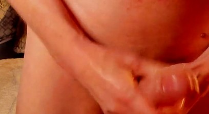 Jerking off with oil and PP