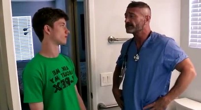 Dr Daddy teaches son about anatomy