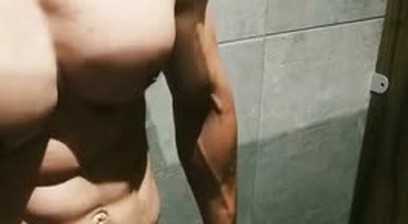 jerking off in the gym shower