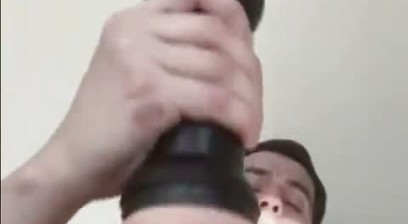 Smooth Horny Guy Takes a MASSIVE Dildo Deep in His Ass in a Submissive Bondage Outfit