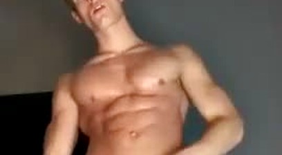 Muscle jock wanks off