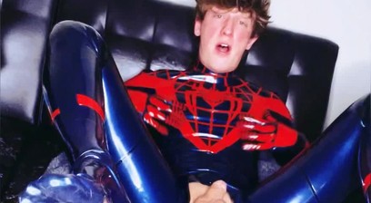 spider-man gets fucked by automatic dildo