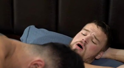 Hairy stepdaddy and StepSon trade blowjobs and 69