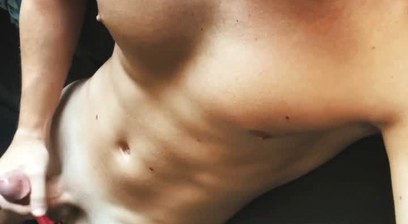 stroking himself in a sideways solo