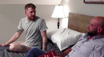 FTM Stevie Trixx rides his stepdad Girth Brooks hard cock