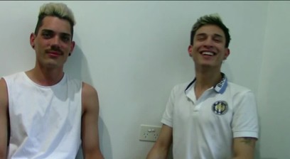 Beckett the slim stud destroys Andies tight hole with intense pounding