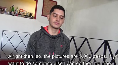 Adorable twink Ramino offered money in exchange of his sexy ass