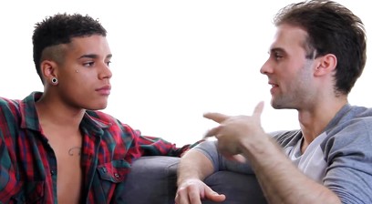 Damian covered in cum