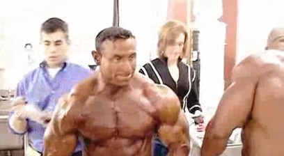 Richard Sosias Lifting Weights and Sexy Posing