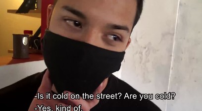 Adorable latin Jesus wanks Gus huge dick to be showered by his hot load