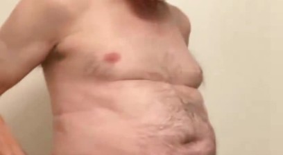 John showing in brown panties