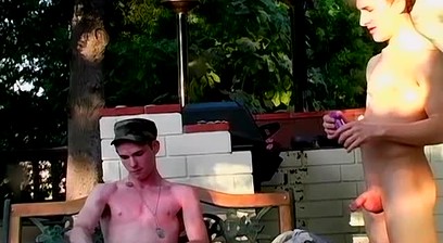 Blond jock swallows thick twink cock before anal