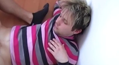 Young man takes vigorous raw pounding before warm mouthful