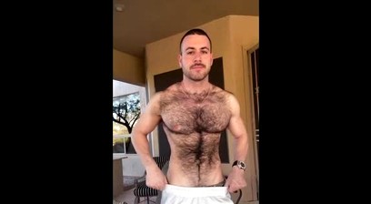 Hung dudes and muscled hairy dude teasing bushy pits