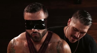 Drew Valentino face fucks Jayson Parker under WoodxBounds commands