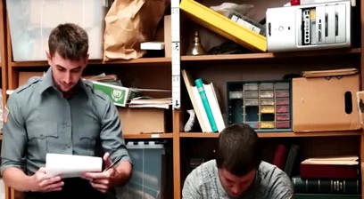 Security fucked a handsome straight Shoplifter