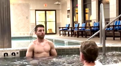 Grindr Guy Wanted to Suck Cock at the Public Jacuzzi - Almost Got Caught