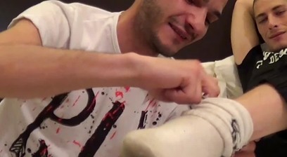 Hot studs Fabien Footeux and Massimo orally servicing each others feet
