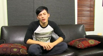 Solo twink stroking and pulling his cock for the camera