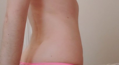 BelaaaBoy cute pink underwear smooth bubblebutt and cum!