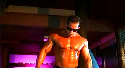 Jake Butler Flexing and Posing In Front Of The Fireplace