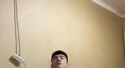 Chinese straight plays his asshole with toys