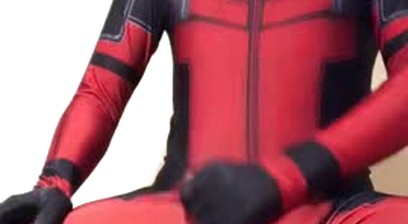 A Guy Jacking Off In A Deadpool Costume