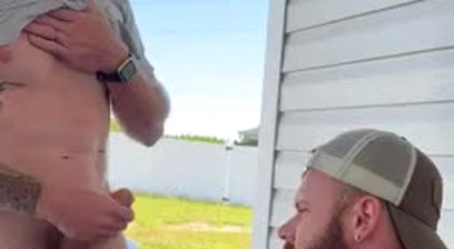 Two Redneck Bros-One Jacking Off And One Getting Cummed On