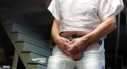 Older Guy In Football Gear Jacking Off
