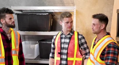 Jonathan Tylor seduced by the warehouse workers Blain OConnor and Hatler Gurius