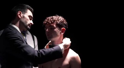 Slave boy Canyon Cole getting appraised and fucked by Masters Adam Snow and Jack Aries