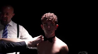 Slave boy Canyon Cole test fucked and examined by horny buyers