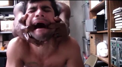 Straight Young Latino With Muscles By Gay Black Security Guard