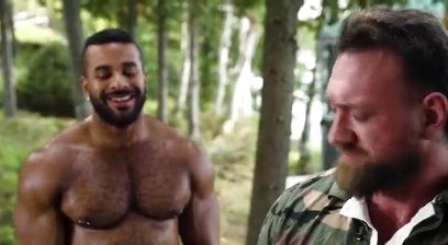 RAGING STALLION - Hairy Chest, Huge Cock, No Condom - Jericho James Owned in the Wild
