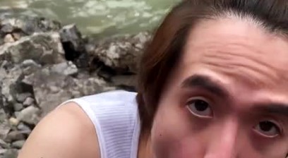 Japanese Dude Sucks Dick at Waterfall