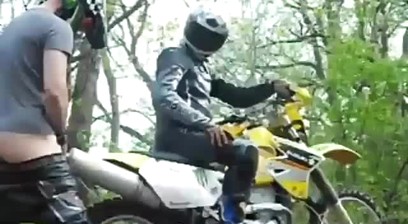 Two Hot Bikers-One Fucking A Motorcycle Exhaust Pipe