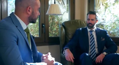 Suit and tie Bruno Max and Dani Robles anal hammering hard