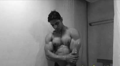 Hot Indian Bodybuilder Showering