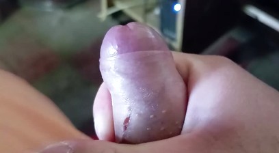 Approach to my cock with ejaculation, pulling milk
