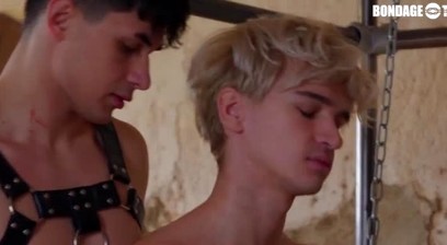 twink bondage, master macho, cum control with blond twink bdsm fetsih