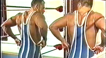 A Guy Lifting Weights And Then Jacking Off In A Wrestling Ring