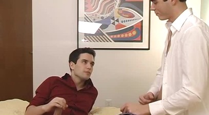 Winter Vance sucks twink partner off and strokes his penis